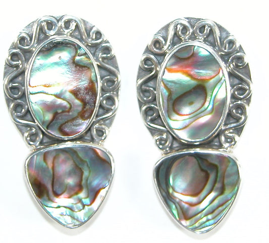 29386 Abalone Earring on Sterling Silver