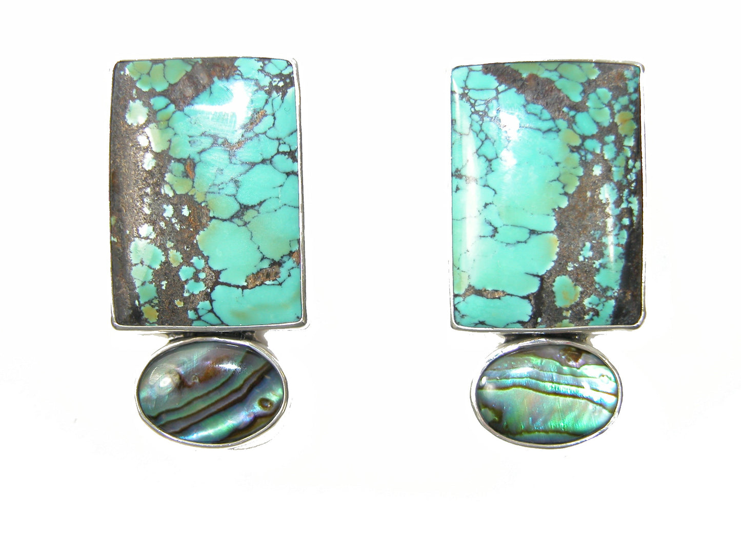 Turquoise Abalone Sterling Silver Earring