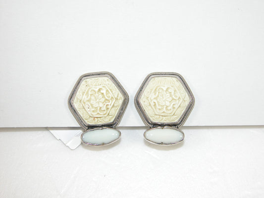 29585 Cinnabar, Czech Glass Sterling Silver Earrings