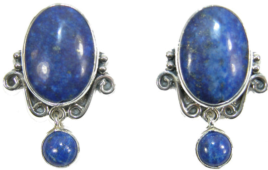 29704 Lapis Sodalite Dangle Sterling Silver Earring