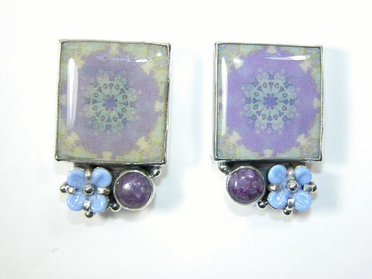29773 Handmade Tile Sterling Silver Earrings
