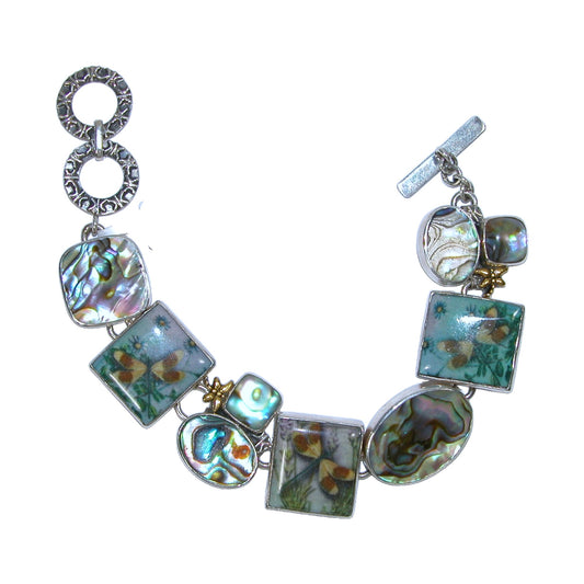29950A Abalone, Hand Made Tile Sterling Silver Bracelet