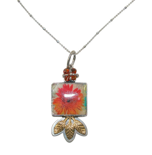 29956A Hand Made Tile Sterling Silver Necklace