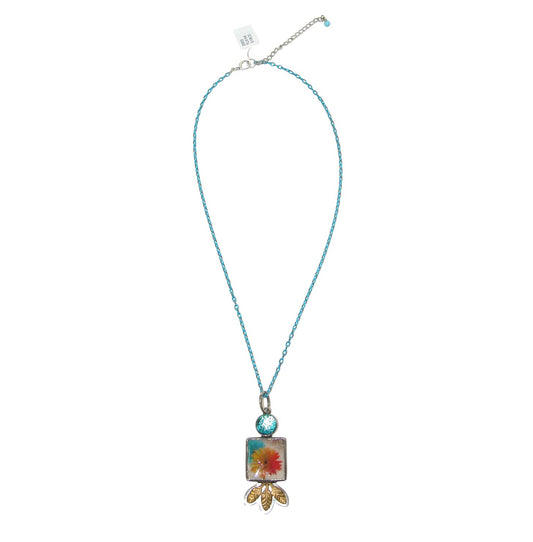 29956 Hand Made Tile Flower Necklace