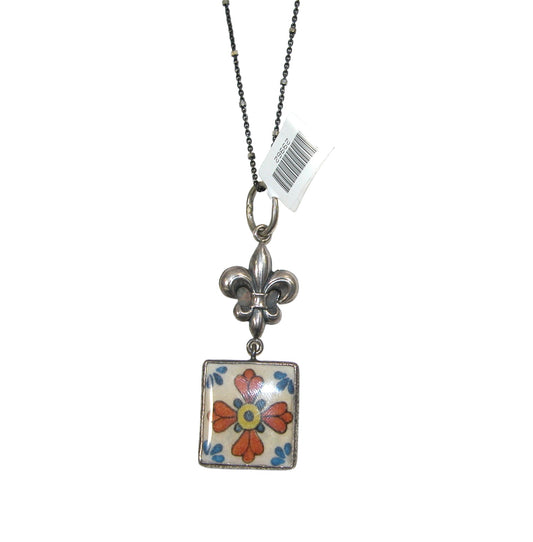 29962 Hand Made Tile Sterling Silver Necklace