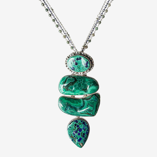 3005 Malachite, Malachite Azurite Necklace