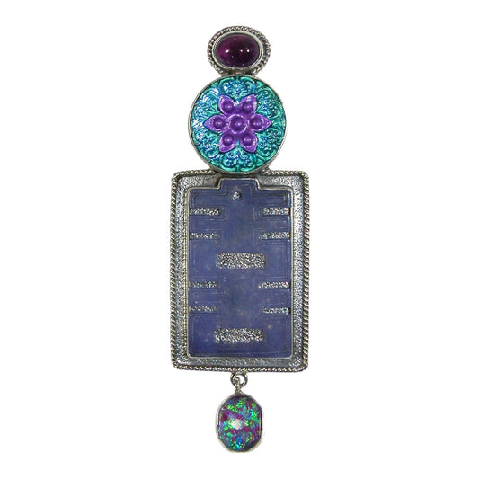 Czech Glass Sterling Silver Pin and Pendant