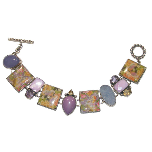 Hand Made Tile, Phosphosiderite Sterling Silver Bracelet