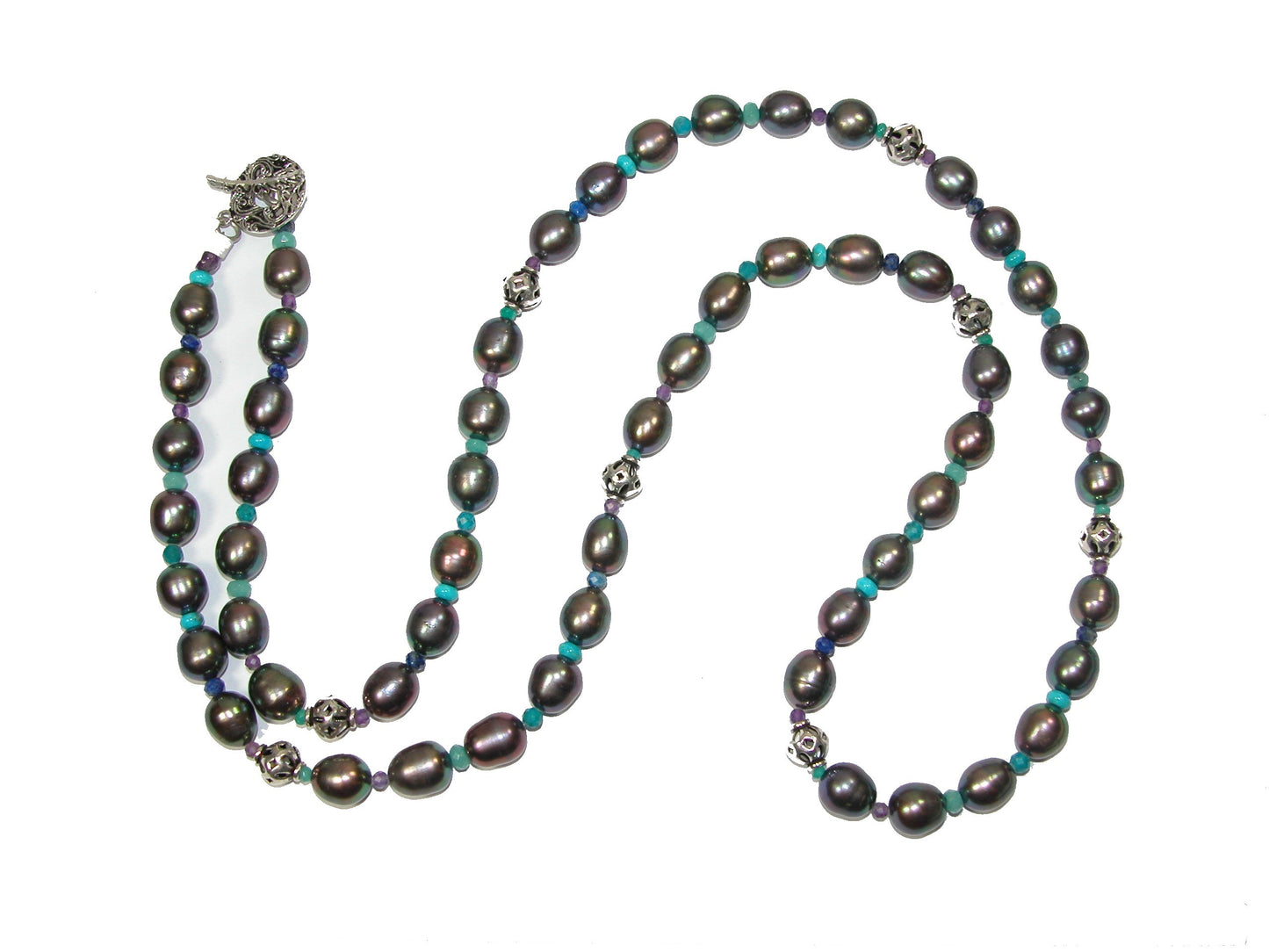 Peacock Freshwater Pearl Long Necklace