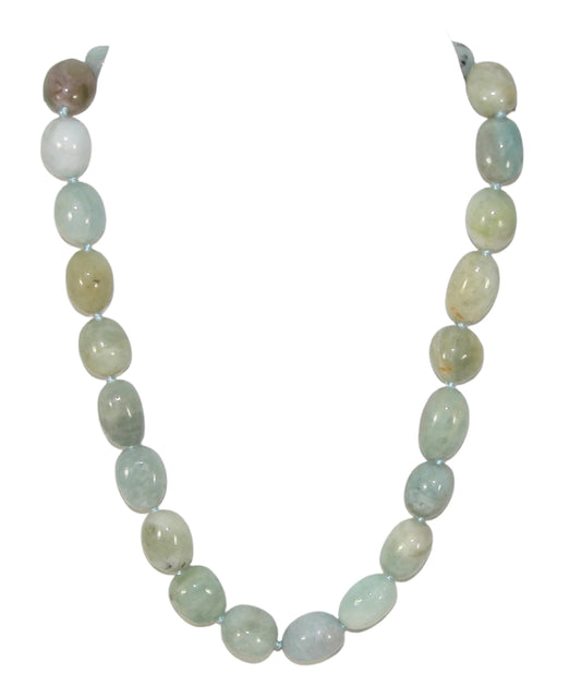 3032 Aquamarine Large Stone Single Strand Necklace