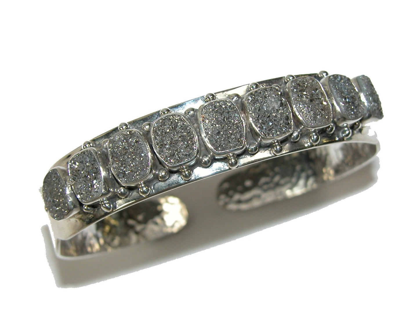 Titanium Clad Drusy on Sterling Silver Cuff
