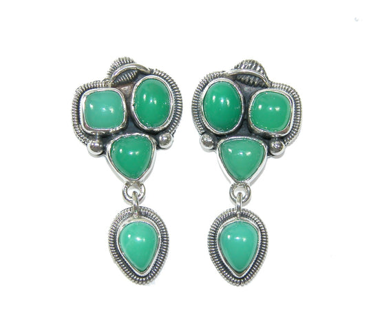 30498 Chrysoprase Sterling Silver Earring