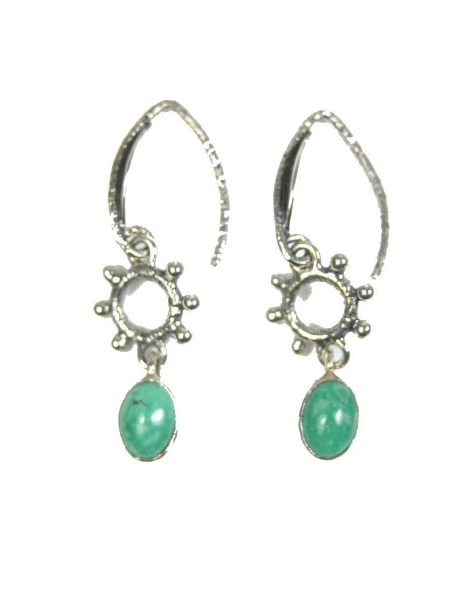 30502 Turquoise Sterling Silver Fishhook Earring