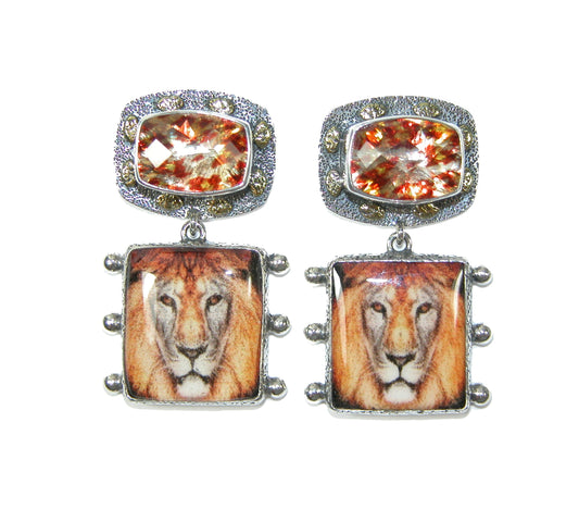 30515 Hand Made Tile Sterling Silver Earrings