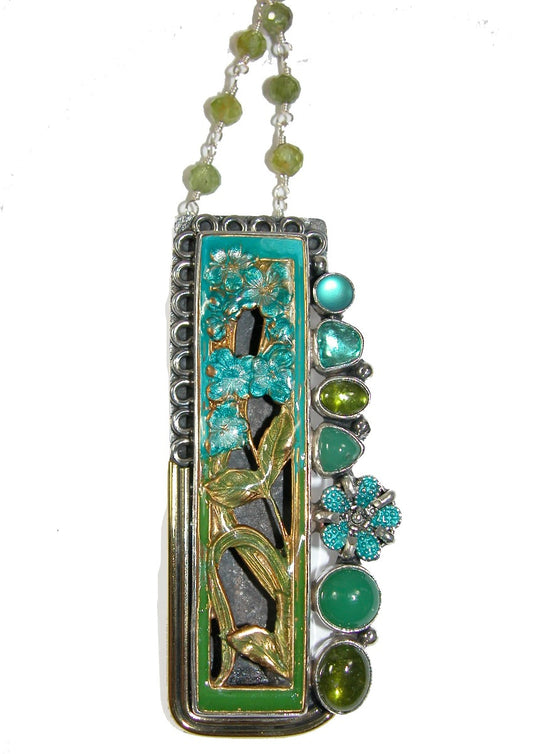 Quartz Apatite Vesuvianite Chrysoprase Peridot Pendant