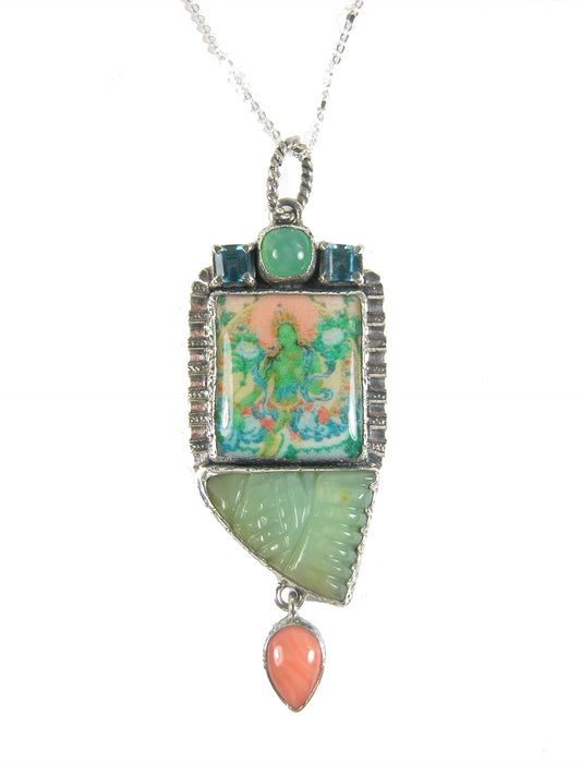 30543 Hand Made Tile Sterling Silver Necklace