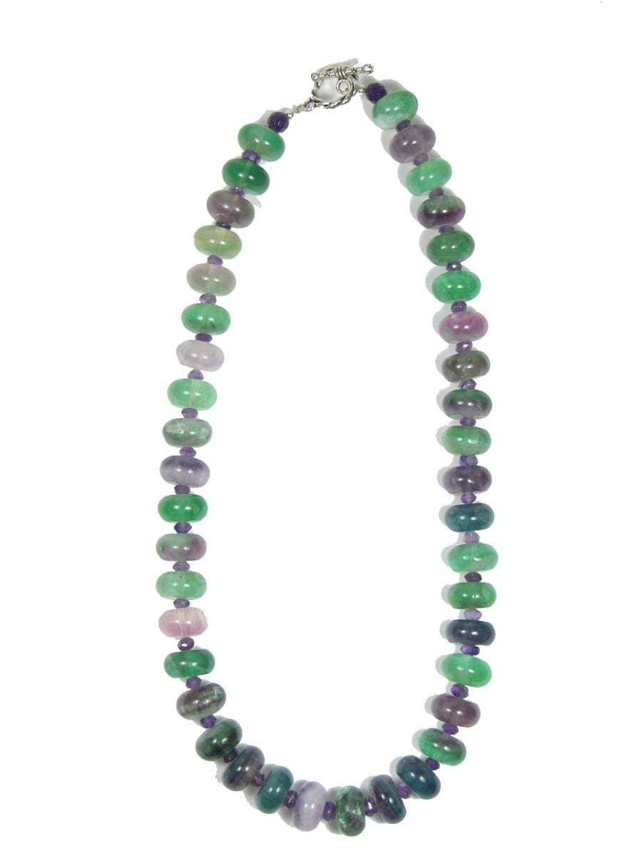 Fluorite Rondels on a Toggle Clasp Necklace