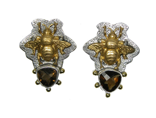 30812 Bee and Cognac Topaz on Sterling Silver Earrings