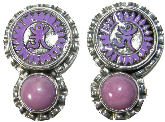 30825 Enamel Zen Phosphosiderite Sterling Silver Earring