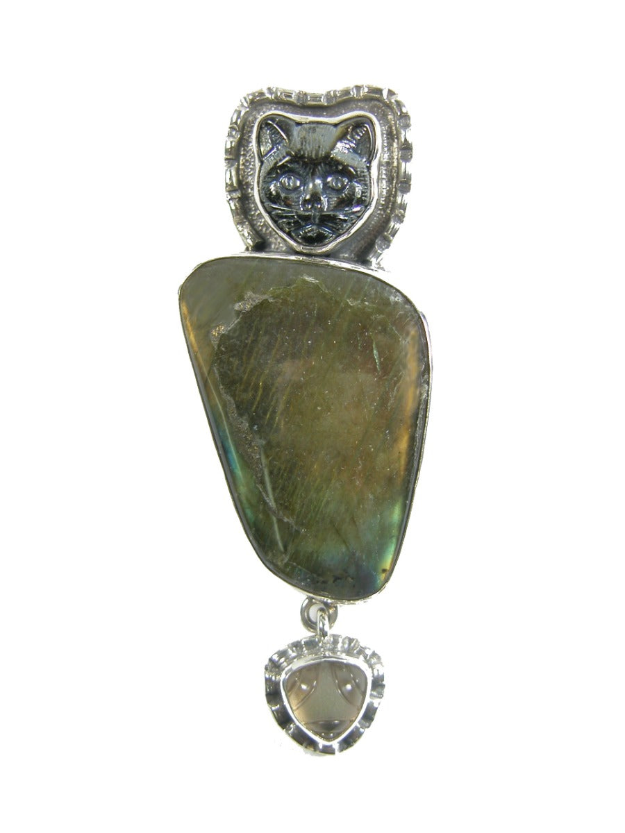 30878 Labradorite Car Sterling Silver Pin Pendant