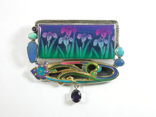 Handmade Flower Tile with Gemstones