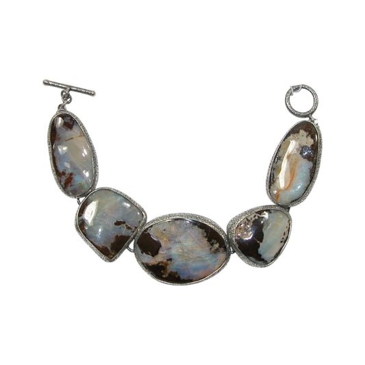 Boulder Opal Sterling Silver Bracelet
