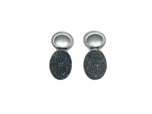 33437 Grey Drusy Earrings