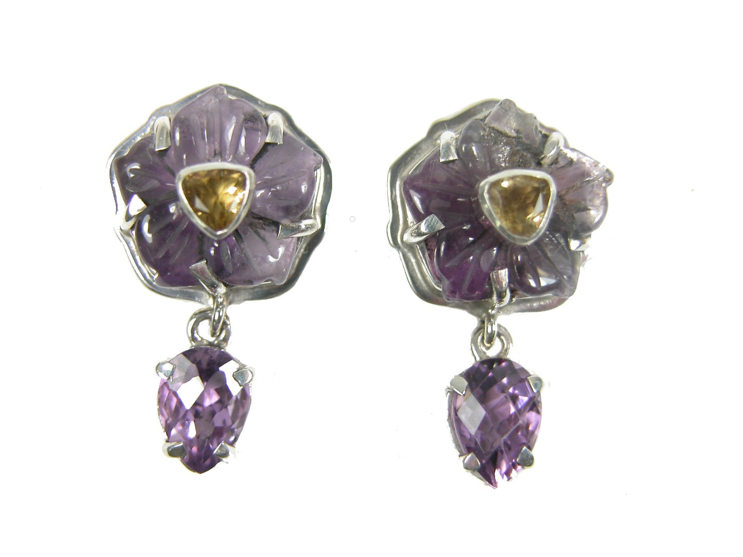 Amethyst and Citrine Earring Sterling Silver