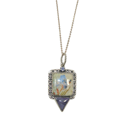 31145 Hand Made Tile Sterling Silver Necklace