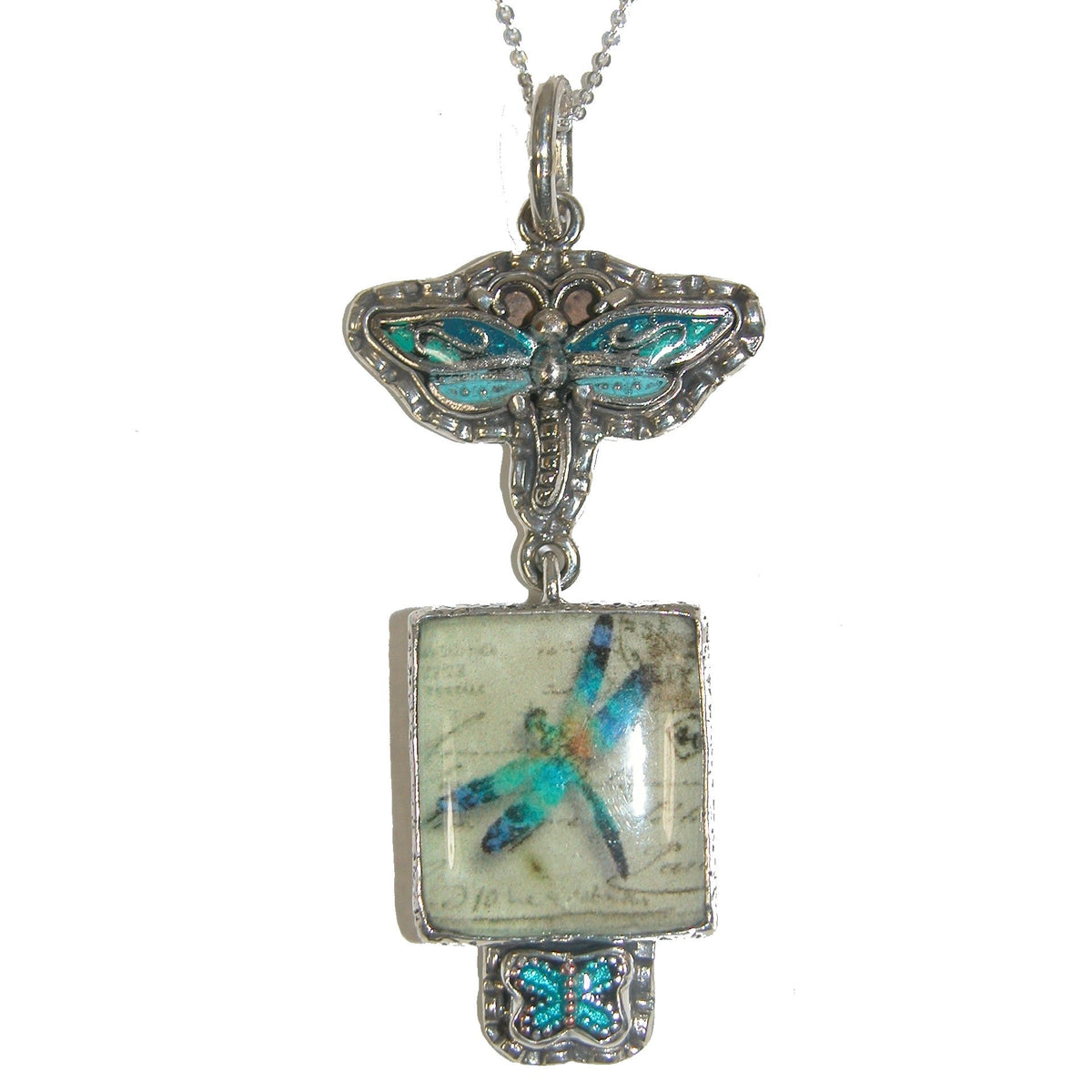 31148 Handmade Dragonfly Tile Sterling Silver