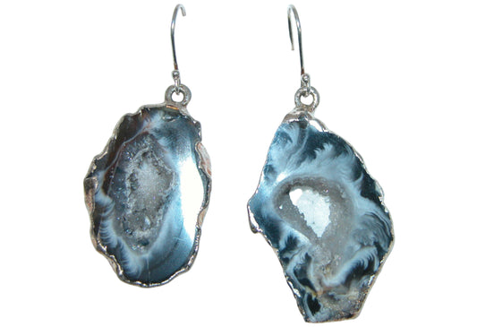 31168A Agate Dangle Sterling Silver Earrings