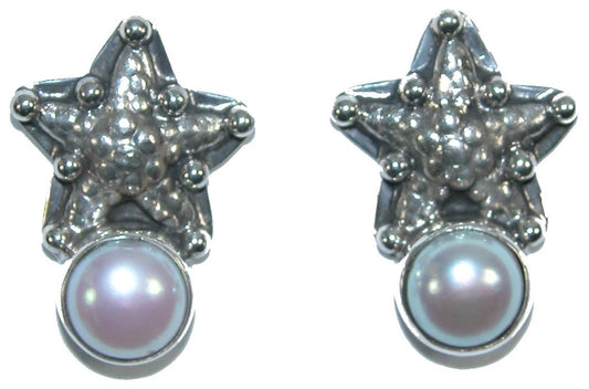 31184 Freshwater Pearl Sterling Silver Starfish Earring