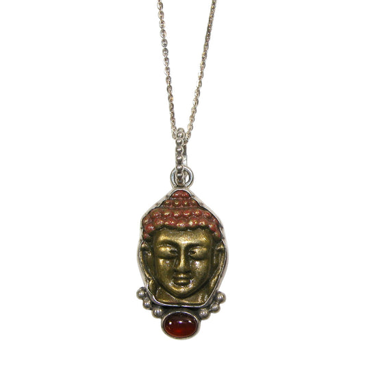 31295C Buddha Head Sterling Silver Necklace