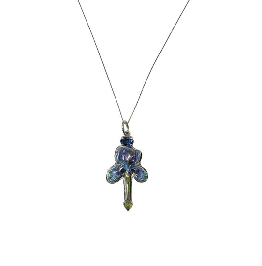 31306G Flower Hand Enameling Sterling Silver Necklace