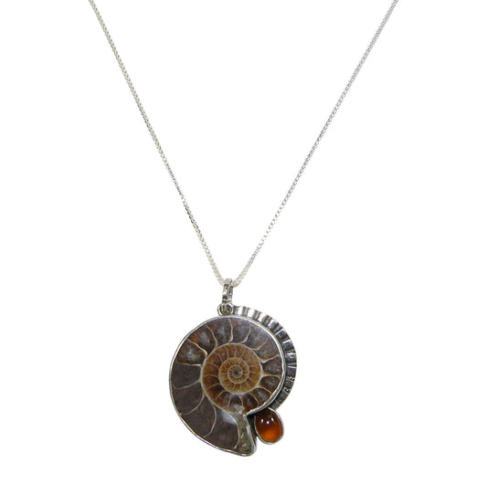 31362 Ammonite Sterling Silver Necklace