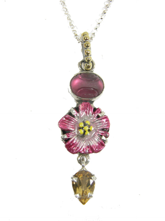 31550 Flower 3 Piece Sterling Silver Necklace