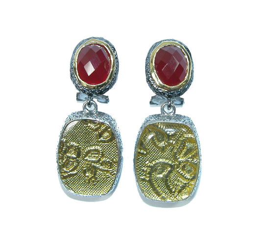 Carnelian Dangle Sterling Silver Earrings