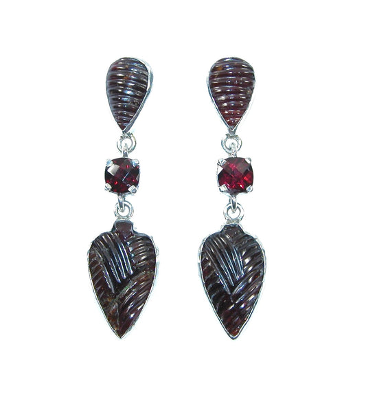 31701 Garnet Sterling Silver Earrings