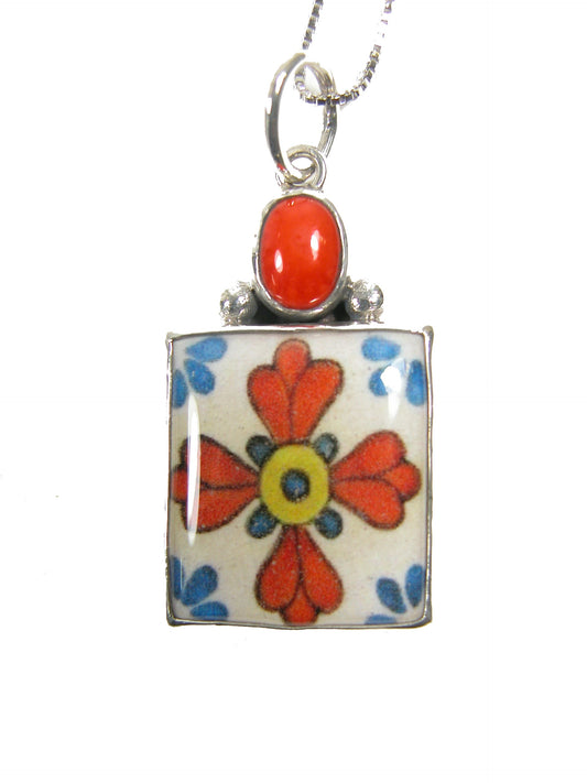 31716C Hand Made Tile Sterling Silver Necklace