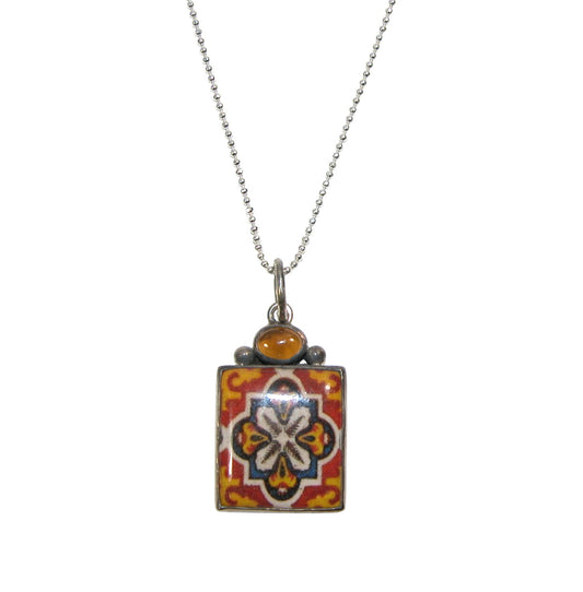 31716D Hand Made Tile Sterling Silver Necklace