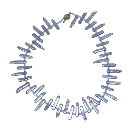 Freshwater Pearl, Crystal Sterling Silver Necklace