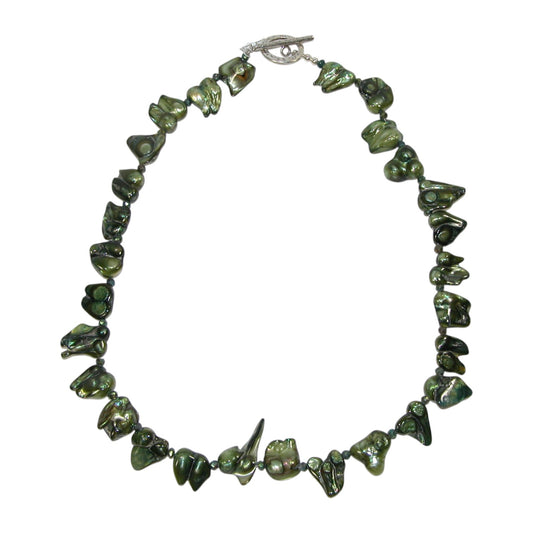 Freshwater Pearl Beaded Sterling Silver Necklace