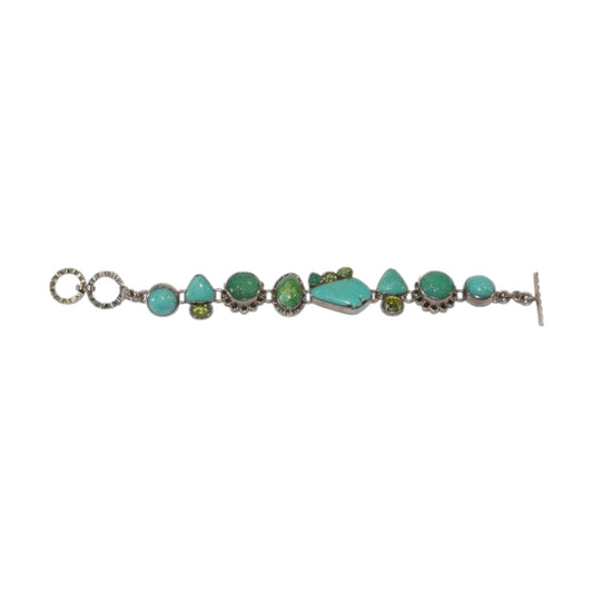 Turquoise Chrysoprase Sterling Silver Bracelet