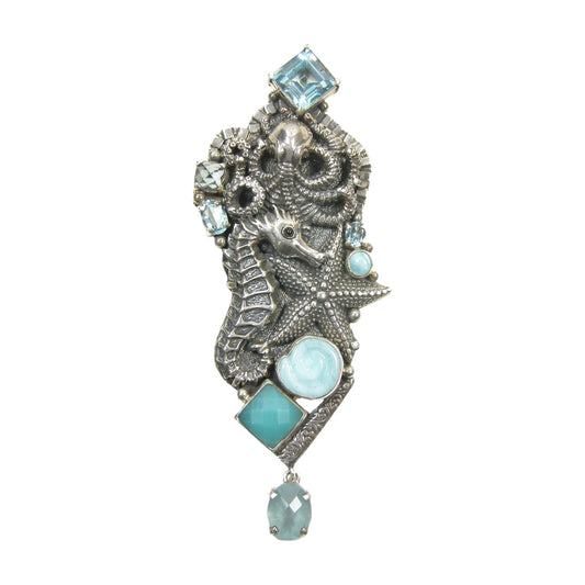 18482 Aquamarine Sealife Pin and Pendant
