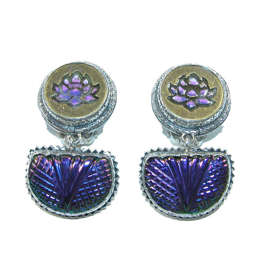 31843 Opal, Amethyst, Kyanite, Citrine Sterling Silver Earrings