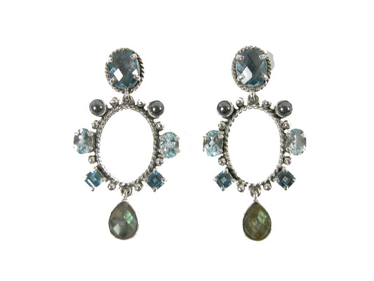 31892 Labradorite and Topaz Gemstone Earrings