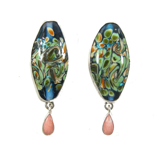31907 Hand Painted Sterling Silver Earrings