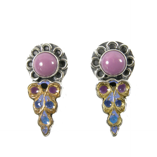 31944 Purple Enamaled Sterling Silver Earrings