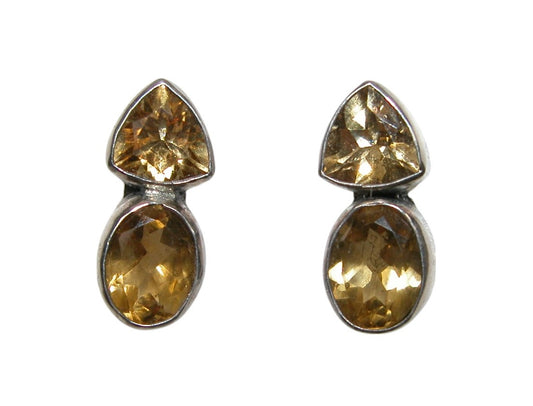 32144 Faceted Citrine Sterling Silver Earring