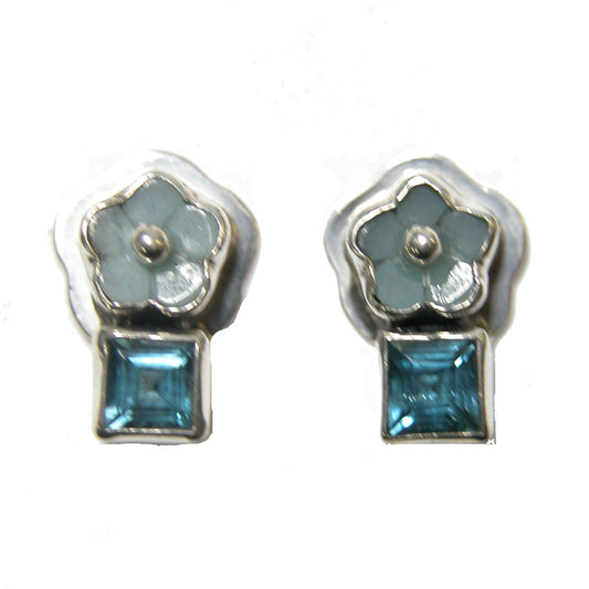 32187 Floral Topaz Sterling Silver Earrings
